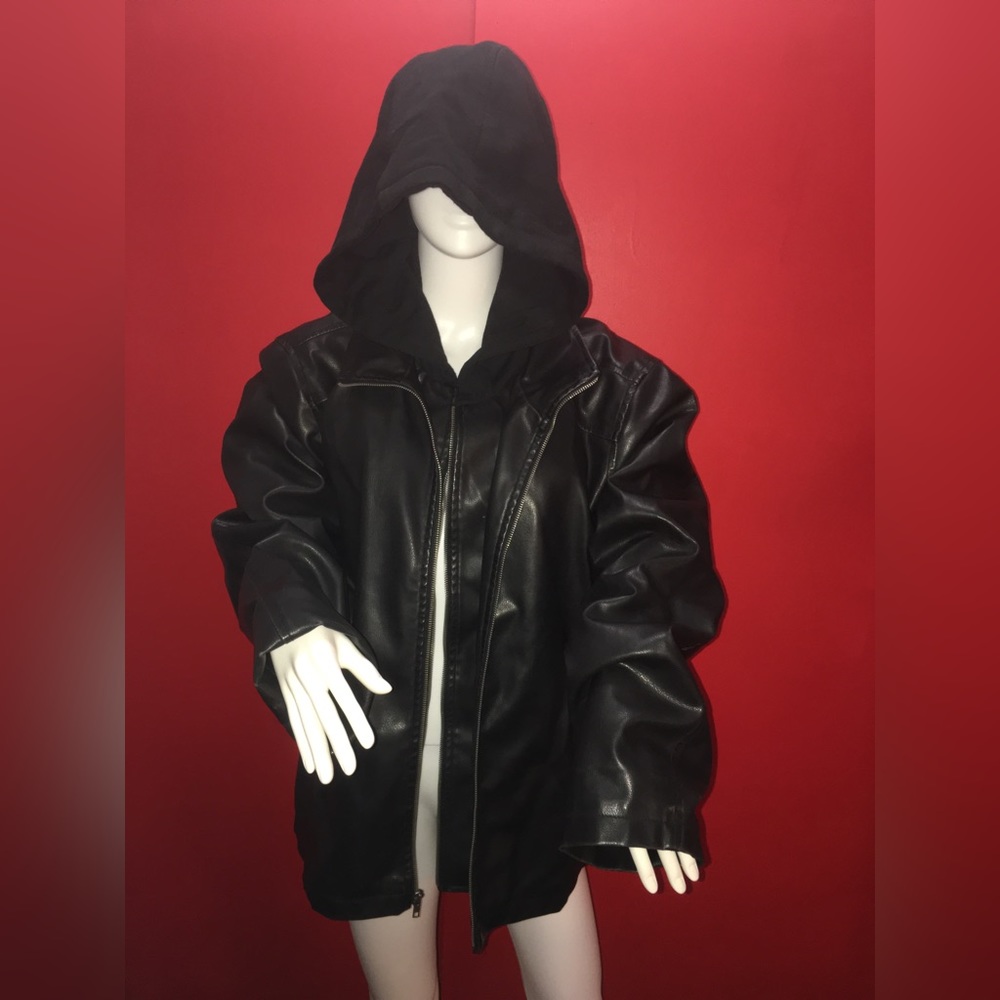Men Hooded Jacket  Black Size XL Decoded Brand. P2P - 25” Sleeve -27”,  28”Long